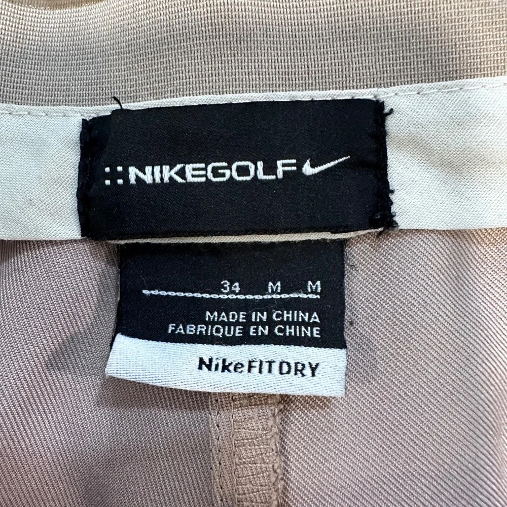 Nike Golf Shorts‎ Mens 34 Khaki Tan Pleated Fit Dry Performance Athletic Active